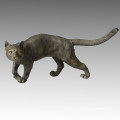 Tier Statue Katze Walking Bronze Skulptur, Milo Tpal-050